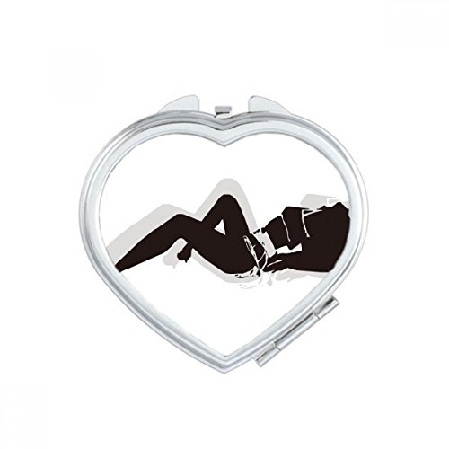 Miroir de Maquillage Portable Coeur Compact Fait Main Multicolore