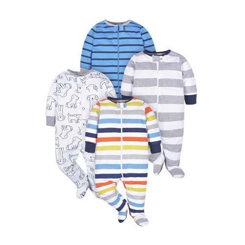 Image of ONESIES Brand Baby Boys Sleepers 4-Pack Footies and Toddler Set