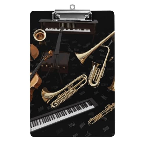 Porte-bloc en plastique acrylique motif musique classique au format A4