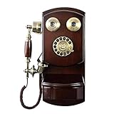 Retro landline- Corded Phones Wall-mounted Vintage Phone/retro Telephone With Wood And Metal Body, Phones Creative European-style Old Rotary Fixed Telephone For Home Hotel ( Size : 18X24X45CM )