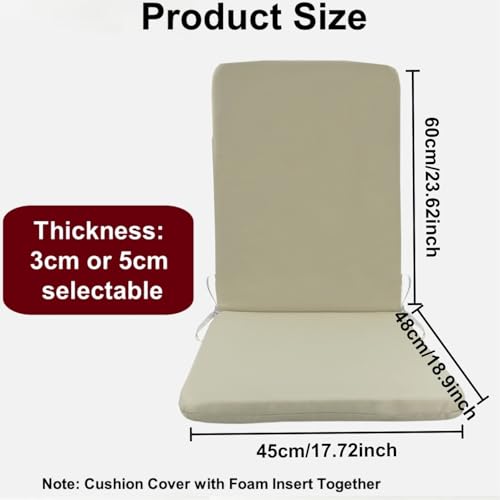 Coussin de chaise de jardin dossier haut imperméable extérieur XJBTBA