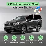 RAV4 Window Shades 2019-2024, 4PCS Magnetic Suede Set - Image 2
