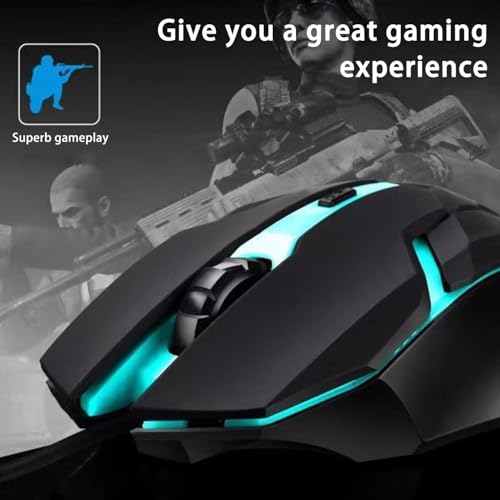 Image of Wired Gaming Mouse RGB | 7-Color LED Breathing Light | High Precision USB Optical Mouse for PC, Laptop, Gaming & Office | Ergonomic Design | Fast Click Response | Plug & Play RGB Mouse