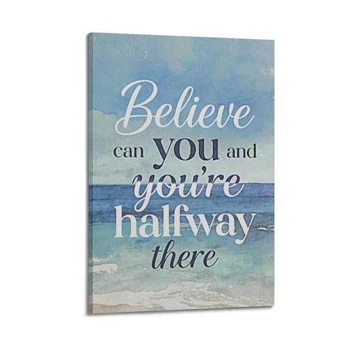 Tableau motivationnel Believe You Can décoration murale moderne bureau