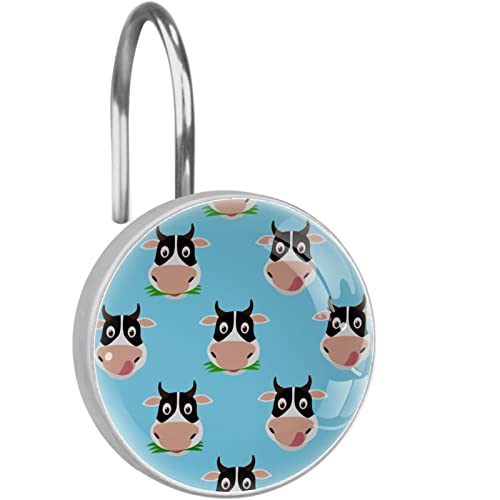 Crochets rideau de douche en acier inoxydable avec decors vaches durables - 2