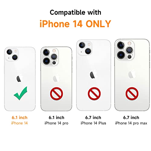 Yespure Crossbody Case For Iphone 14,Phone Case For Iphone 14 [ With Adjustable Lanyard Strap ] Clear Soft Slim Tpu Anti-Yellowing Anti-Scratch Shockproof Protective Cover For Iphone 14 - Black #TOP6