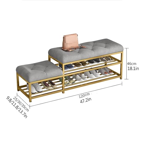 Banc à chaussures bleu en métal robuste au design épuré 120 cm - 2