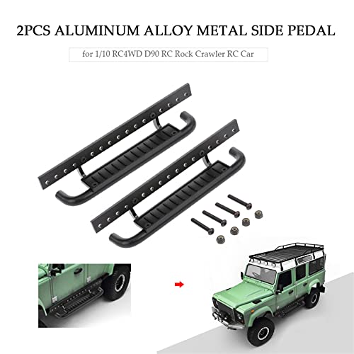 Lerpwige 2 peças simuladas de metal para carro escada lateral 1/10 carro para escalada modelo D90 pe