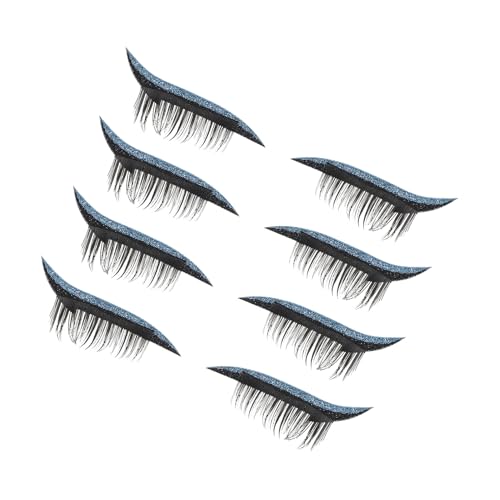 VINTORKY 4ペア グリッターアイラッシュステッカー 女性用再利用可能な舞台用まげシール キラキラ装飾 アイメイクアップ補助ツール