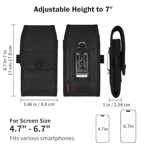 KENOBE Étui de Ceinture Pochette Téléphone Holster, Compatible avec iPhone 17 16 Pro Max 15 Plus, pour Samsung Galaxy A17 A56 A55 A36 A26 S25 S24 S23, Universal Étui pour Téléphones de 4,7"-6,7" – vue 2