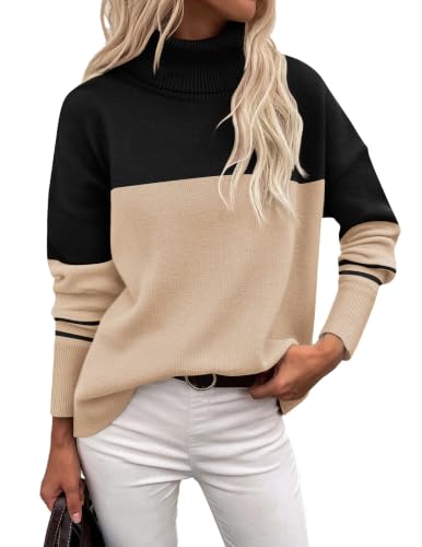 Image of Zeagoo Women's Turtleneck Sweater 2026 Fall Winter Chunky Knitted Pullover