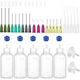 Ehoycq 50ml Glue Precision Tip Applicator Bottle,Needle Tip Squeeze Bottle with 14ga 16ga 18ga 20ga 25ga Blunt Needle Oiler and Storage Caps