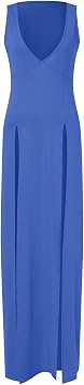 Women's Deep V Split Dress, Summer Dress, Sleeveless Long Sexy Solid Colour, Slim Fitting, Loose, Chic and Elegant, Hot Luxury Charming Mature Temperament Dress Comfortable for Clubbing Party