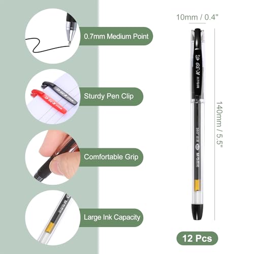 M&G Gel Pen Point 0.7mm Pack 12 Tinta Negra miniatura 2