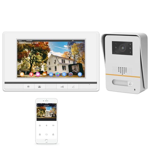 Videocitofono WiFi con Schermo 7 pollici, Sistema di Sorveglianza con App Mobile, Sblocco Remoto, Notifiche Push