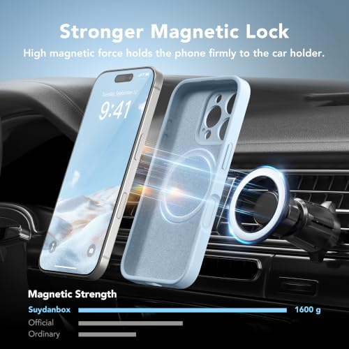 Image of Magnetic for iPhone 16 Pro Case Silicone Light Blue