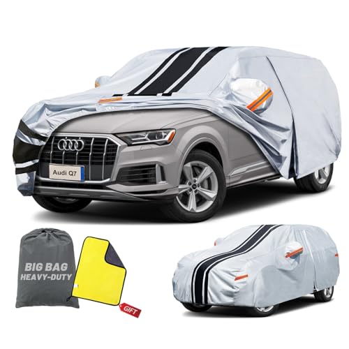 Image of SUV Car Cover Custom Fit for Audi Q7 /SQ7 (2006-2025), Waterproof All Weather for Automobiles Full Exterior Cover Rain Sun Snow UV Protector.