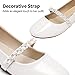 Imagen de DREAM PAIRS Kids Zapatos Planos Chica Bailarinas Mary Jane con Correa Princesa Zapatos Planos Escolares Niña Blanco-Pat-EU SERENA-100-KIDS-NEW-E Talla 36