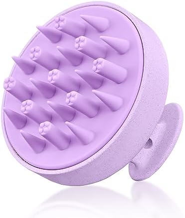 Purple Scalp Massager Shampoo Brush - Long Handle Hair Scalp Scrubber With Soft Silicone Bristles
