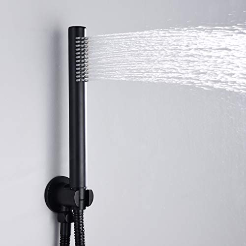 Matte Black Rain Shower Systems with Waterfall Tub Spout, Shower Faucets Sets Complete with 8 Inches Rain Shower Head and Handheld by sumerain - Image 7
