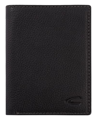 Portefeuille camel active Macau Combi Wallet Black en cuir noir
