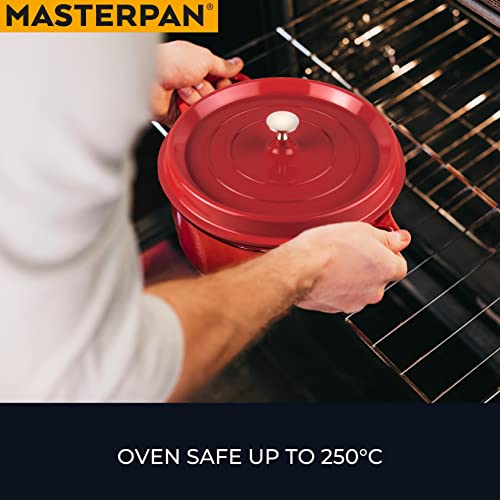 Masterpan 7 Quart Non-Stick Cast Aluminum Dutch Oven Casserole Stockpot 11", Black #TOP5