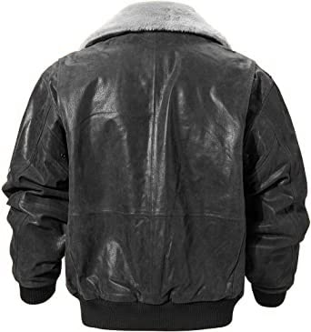 Men's G1 Flying Aviator Pilot Multiple Patches Bomber Leather Jacket With Removable Fur Collar for men.2