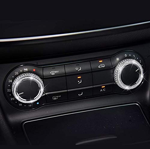 YUWATON Compatible with Mercedes Benz A200 B200 CLA250 GLA250 2014-2019 Car Bling Accessories Air Conditioner Knob Cover Rhinestone Decals (for A B Class GLA CLA 2013-2019)