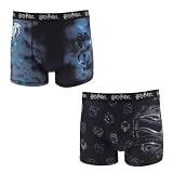 Harry Potter Boxers für Herren, Weiche Elastische Textil Slips, Boxershorts, Unterwäsche für Männer und Jugendliche, 2er-Pack Unterhose | Größe L - Grün