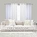 Mrs.Naturall Small Window Curtains for Bedroom 2 Panels Set 45 in Long White Room Darkening Thermal Insulated Light Blocking Short Blackout Curtains for Bathroom Nursery 45 Inch Length