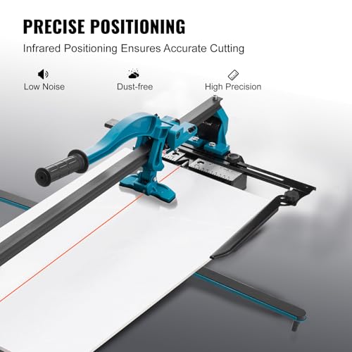VEVOR Manual Tile Cutter, 1200mm, Porcelain Ceramic Tile Cutter with Tungsten Carbide Cutting Wheel, Infrared Positioning, Anti-Skid Feet, Durable Rails for Professional Installers or Beginners - Image 4