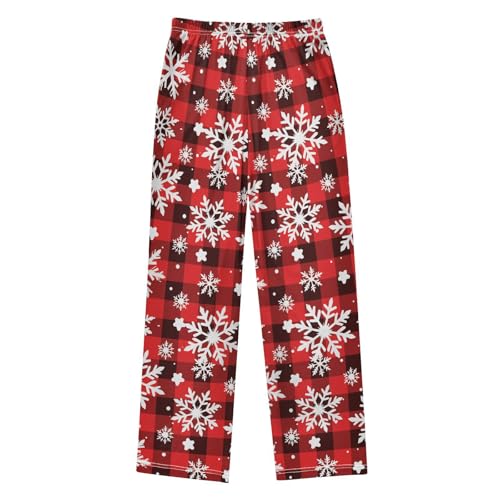 Christmas Pajama Pants Black and White Checkered Snowflake Long Sleep Pants Lounge Bottoms2