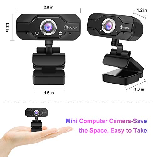 1080p HD Webcam, EIVOTOR USB Desktop Laptop Camera, Plug and Play Video Calling Mini Computer Camera, Built-in Mic, Flexible Rotatable Clip