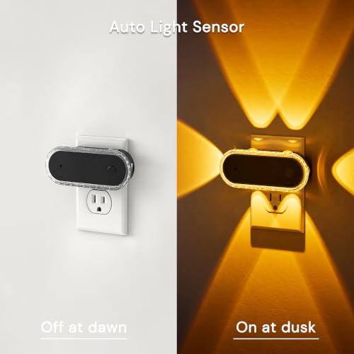 Image of L LOHAS LED Night Lights Plug into Wall 2-Pack, Plug in Night Light | 180 Rotatable Plug, Dusk to Dawn, 2000K /3000K /5000K, Dimmable Nightlight for Bathroom Hallway