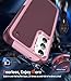 LeYi for Samsung Galaxy A14-5G Phone Case: Samsung A14 5G Case with Glass Screen Protector, Dual Layer Heavy Duty Shockproof Cell Case Cover Funfa para Android Mobile A 14 5G Telephone, Red Pink