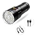 Produktbild Qooltek LED Taschenlampe 10000 Lumen, 12xLEDs taschenlampe extrem hell, Wasserdicht Taschenlampen mit 4 Modi mit Energieanzeige und isolierender Schutzfunktion (Inklusive Eingebaute batterie)