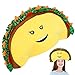 ArtCreativity Funny Taco Hat, 1 PC, Fun Halloween Costume Accessory, Cinco De Mayo Party Supplies Decorations, One Size Fits Most, Crazy Silly Hat with Felt Toppings and Plush Fabric