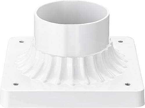 Miniatura 10 de Emliviar Adaptador de montaje de muelle, base de montaje de muelle de aluminio fundido para luz de poste en acabado blanco, DE271 WH
