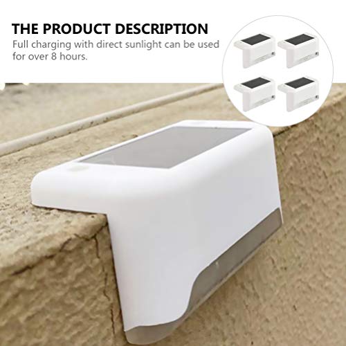 Uonlytech 4Pcs Luz Solar Deck Luz Solar Cerca Luz Solar Passo Stair Luz Solar À Prova D' Água para