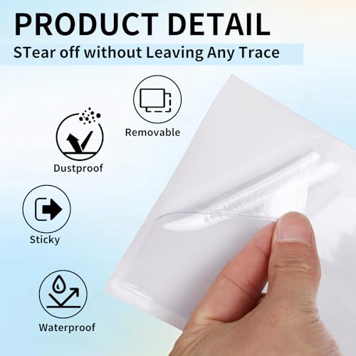 zandfelo Pacote com 50 bolsos adesivos transparentes para cartões, porta-etiquetas de PVC para caixa