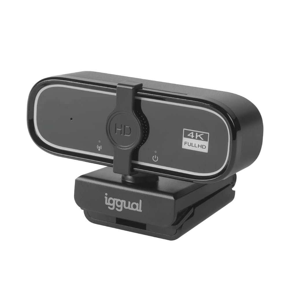 iggual Professional Webcam WC3840 Business Pro View – 4K UHD Image and Clear Audio for Video Calling Auto Focus- USB Powered -Supports Any Operating System