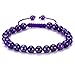 BRCbeads Gemstone Bracelets Purple Amethyst Natural Gemstones Birthstone Healing Power Crystal Beads Handmade 8mm Stretch Macrame Adjustable Loose Beads With Gift Box Unisex
