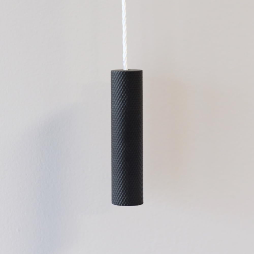 Knurled Cord Pull Weight, Decorative Light Fixture and Blind Accessory with Textured Grip (Black)