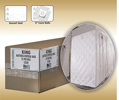 Image of Aluf Plastics High Performance 3.0 MIL (eq) Clear Mattress King Bag - 90 inch x 95 inch (Pack of 25)