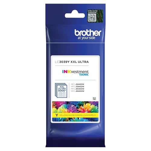 Brother Genuine LC3039Y, Single Pack Ultra High-Yield Yellow INKvestment Tank Ink Cartridge, Page Yield Up to 5,000 Pages, LC3039, Amazon Dash Replenishment Cartridge - image 2