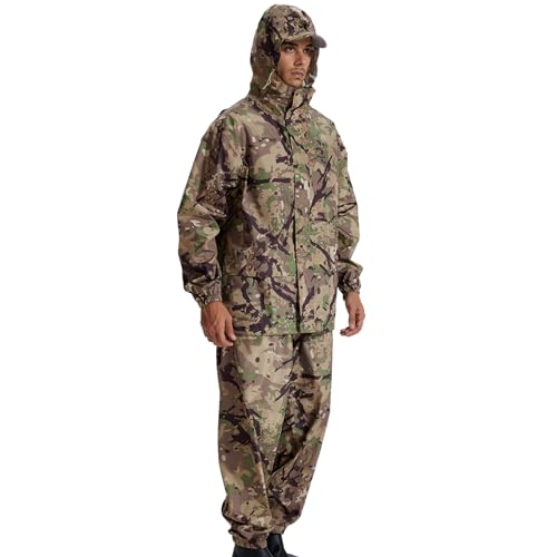 Image of LOOGU Men's Rain Suit - Rain Gear for Men Waterproof, Lightweight Rain Coat, Breathable Mens Rain Jackets Hood and Pants