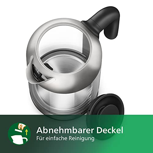 Foto von Philips 5000 Series Wasserkocher – 1,7L, Blaues Sensorlicht, 360°-Basis, Mikro-Sieb-Filter, Flaches Heizelement, Abnehmbarer Deckel, Schnelles Aufkochen, Energiesparend, Sicheres Design (HD9339/80)
