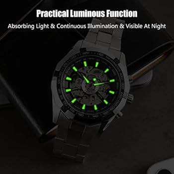 rorios Armbanduhren für Herren Durchsichtig Mechanische Uhr Sport