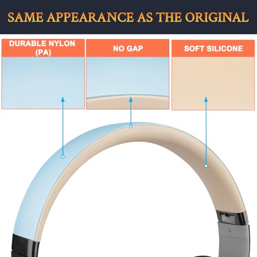Image of SOULWIT Top+Bottom Headband Cover Kit for Beats Studio 3 & Studio 2 Wired & Wireless Headphones, Replacement Headstrap Pad Repair Part with Durable Silicone and Plastic - Studio3 Crystal Blue