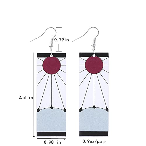 Anime Kamado Tanjiro Hanafuda Earrings - Kimetsu No Yaiba Hanafuda Earrings - Cosplay Accessories For Womens Girls2